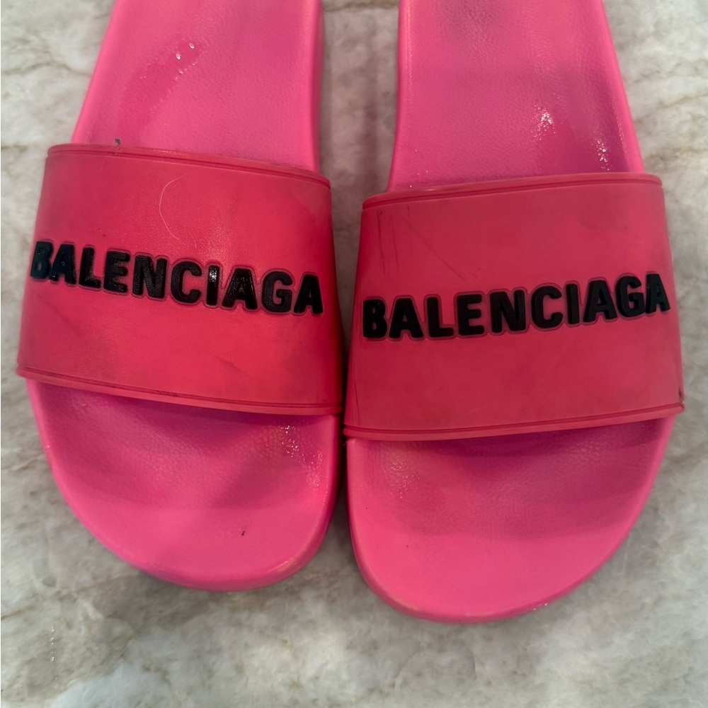 Balenciaga Vibrant Pink Slides